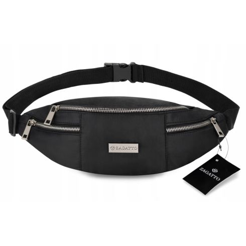 Black waist bag with metal inserts Zagatto ZG74 STOEVER - main photo
