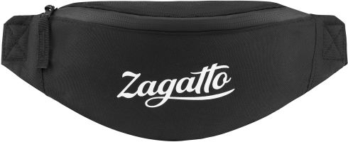 Black single-compartment waist bag with large ZG750 logo - main photo, from the front