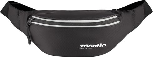 Black sports waist bag with reflective stripe Zagatto ZG748 - main photo