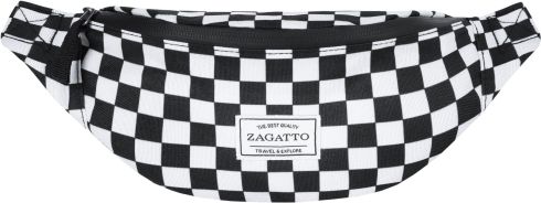 Black and white checkerboard unisex waist bag Zagatto ZG751 - main photo