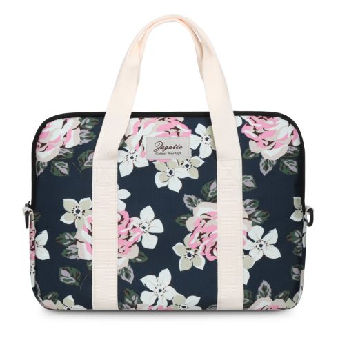 Pink floral laptop bag with beige strap 15.6” inches Zagatto ZG678 - main photo