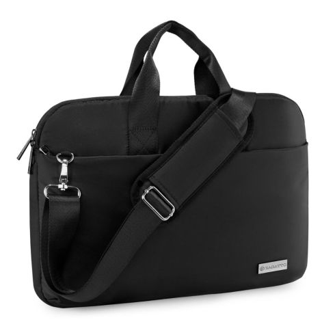 Geantă laptop 15,6" neagră cu bandă pentru troler Vega