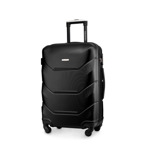 Troler mediu negru pe roți 65x42x26, ABS, Zagatto