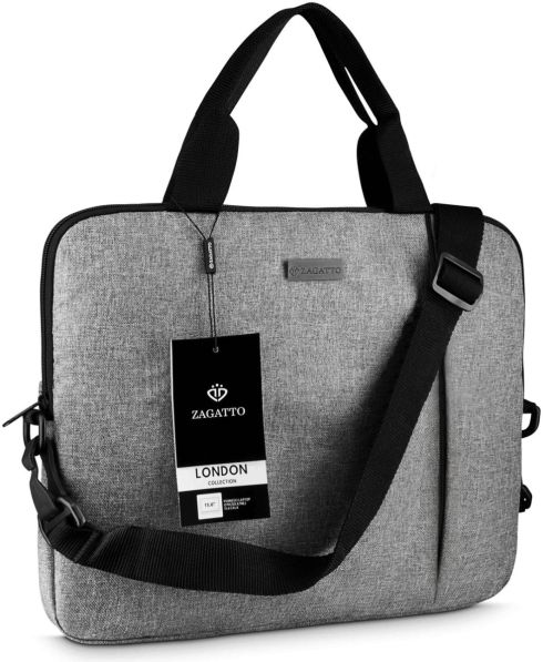 Grey Zagatto 15.6’ inch Laptop Bag ZG683/ZG713 - front, angled, main photo