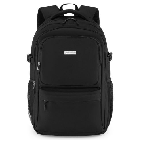 Rucsac negru cu compartiment pentru laptop, poliester și nylon, Zagatto