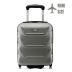 Troler de cabină cu roți 40x30x20, gri-silver, ZG507 ABS MINI Gray