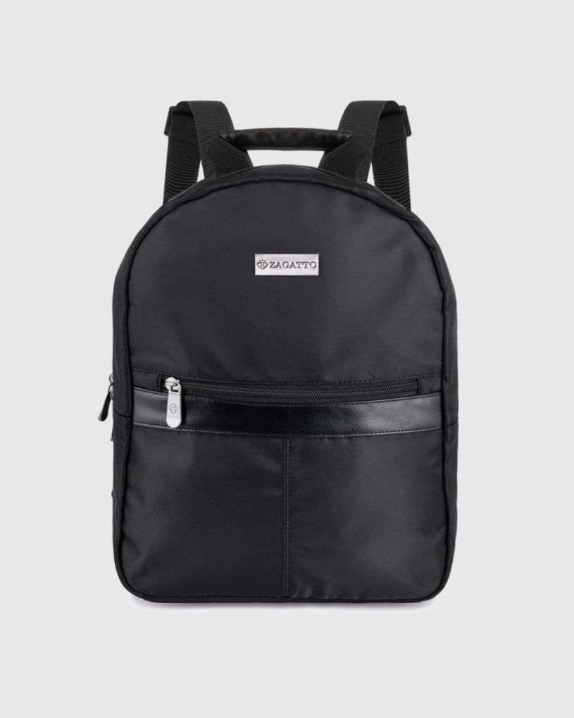 Rucsac negru mic pentru femei, poliester și nylon, Zagatto – imaginea 2