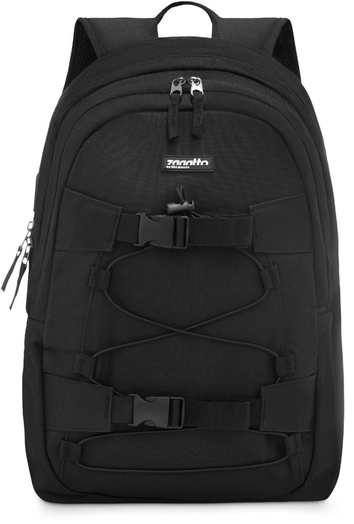 Rucsac negru cu suport pentru skateboard SCOUT, poliester și nylon, Zagatto ZG69