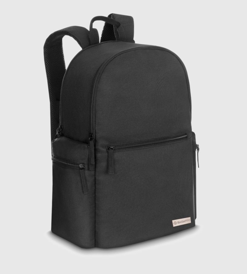 Rucsac negru cu compartiment dedicat pentru laptop, poliester și nylon, Zagatto – imaginea 2