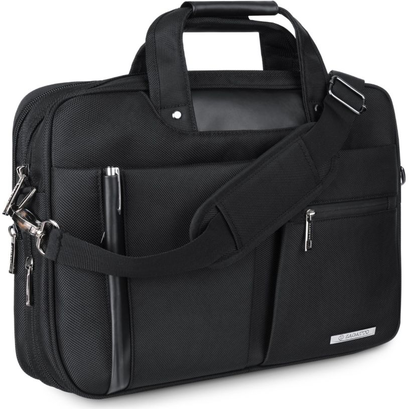 Geantă neagră pentru laptop de 15,6 inci, poliester, nylon, Zagatto
