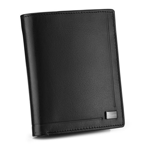 Portofel bărbătesc negru slim vertical, piele naturală, Zagatto – imaginea 2