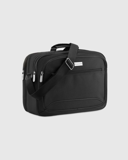 Geantă de umăr neagră pentru bărbați, poliester și nylon, Zagatto