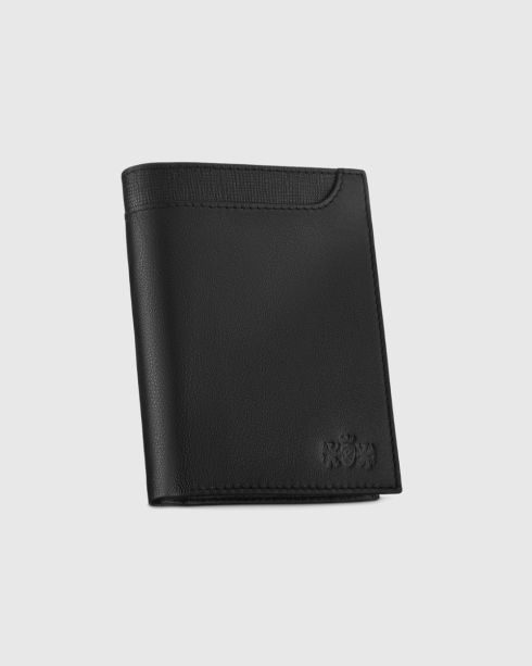 Portofel bărbătesc negru din piele naturală, vertical, cu protecție RFID, Zagatto – imaginea 2