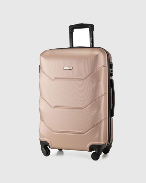 Troler mediu pe roți aur roz, ABS, Zagatto, 65×45×26 cm – imaginea 2