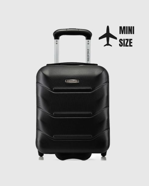 Troler de cabină negru pe roți 40x30x20, ABS, Zagatto