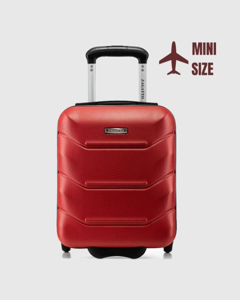 Valiză mică roșie cu roți 40x30x20, ABS
