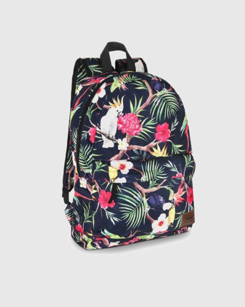 Rucsac cu papagali Rio, multicolor-floral, poliester și nylon – imaginea 2