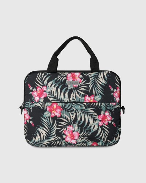 Geantă pentru laptop de 15,6 inci cu frunze și flori, multicolor-floral, poliester, nylon, Zagatto – imaginea 2