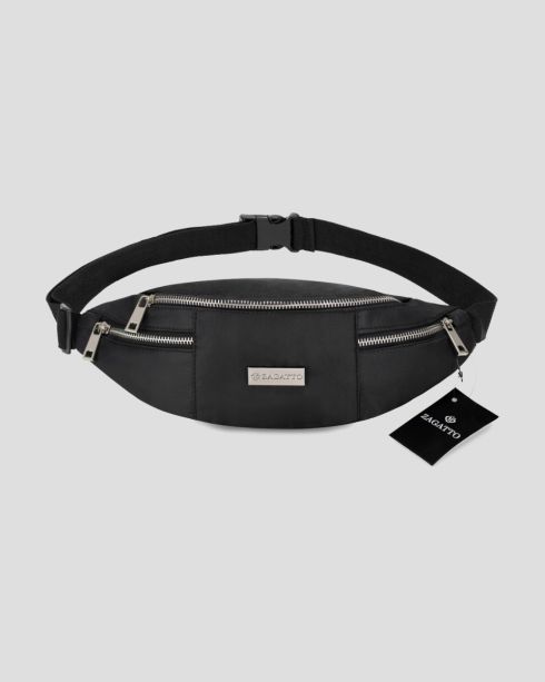 Borsetă neagră, poliester, nylon, Zagatto – imaginea 2