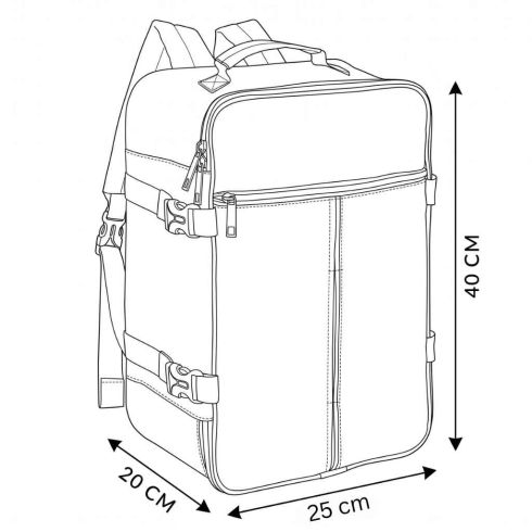 Rucsac de cabină 40×25×20 cm, verde, pentru avion –