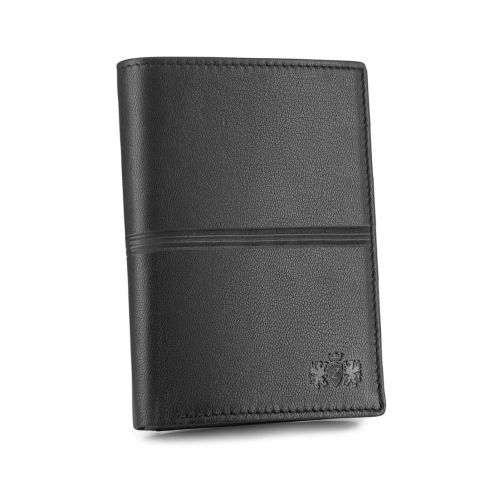 Portofel bărbătesc vertical negru din piele naturală RFID Secure, Zagatto – imaginea 2