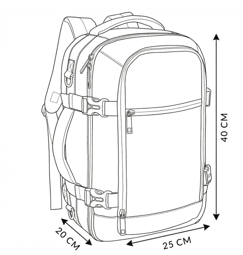 Rucsac bagaj de mână 40×25×20 cm, Wizz Air & Ryanair – Sztokholm