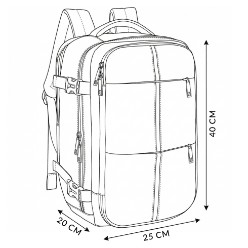 Rucsac damă ergonomic pentru avion 40x20x25 cm – model Mediolan