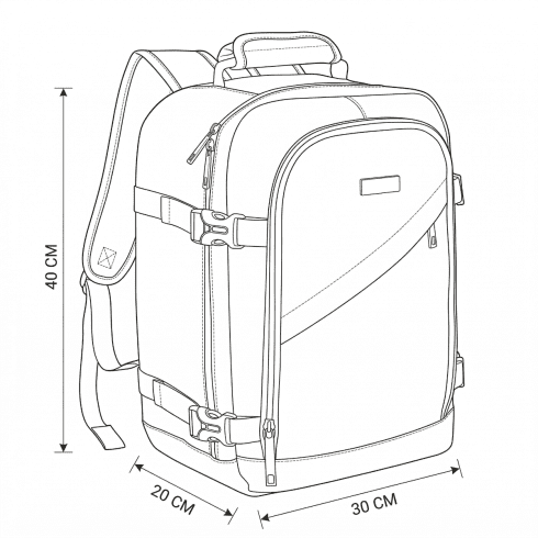 Rucsac de cabină 40x30x20 pentru avion Bukareszt