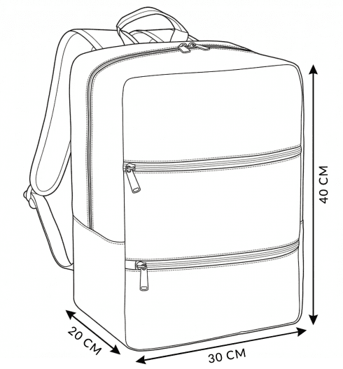 Rucsac de cabină 40x30x20 pentru avion
