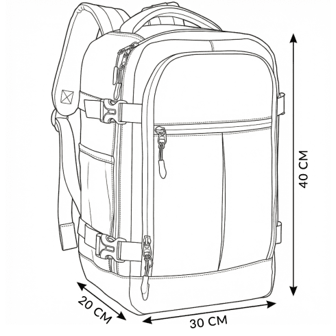 Rucsac de cabină avion 40x30x20 pentru călătorii