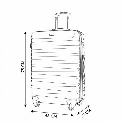 Troler mare, 75x48x29, negru, ZG501 ABS A Black
