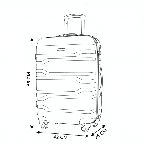 Troler mediu, 65x42x26, negru, ZG503 ABS B Black