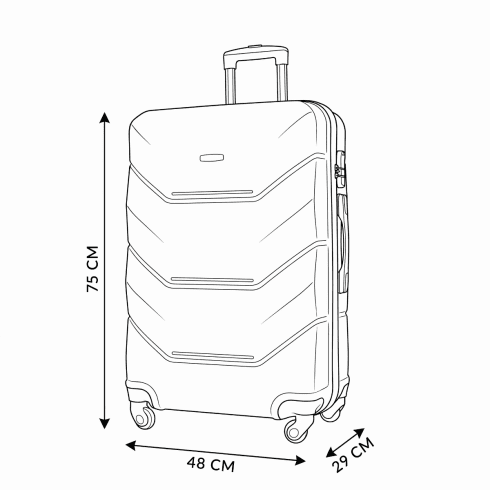 Troler mare ABS, 75×50,5×27,5 cm, roz-auriu, ZG504A