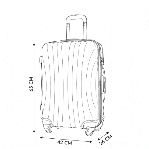 Troler mediu pe roți 65x42x26 cm, albastru marin, ZG505 ABS