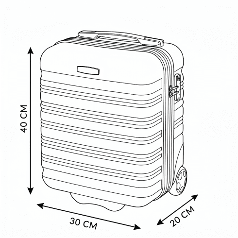 Troler de cabină pe roți 40x30x20, negru, ZG508 ABS MINI Black