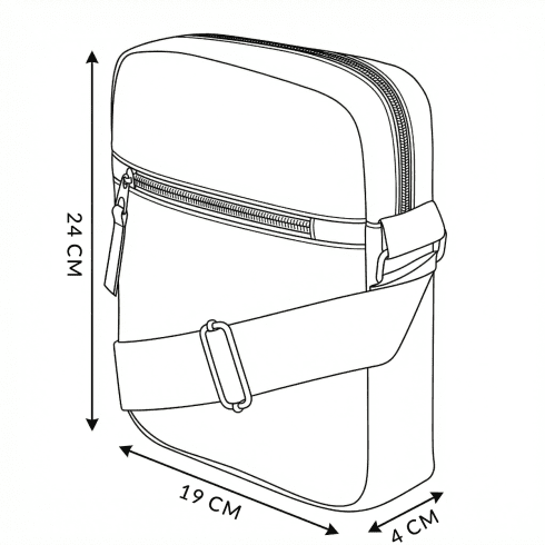 Geantă crossbody neagră, ZG52 West Pack