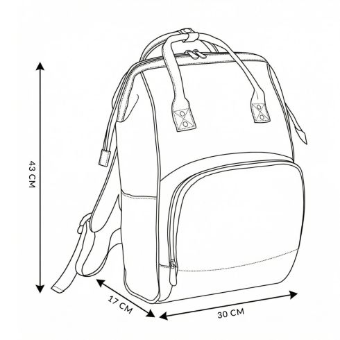 Rucsac albastru cu mânere pentru cărucior, Mommy Bag “Jungle” ZG660