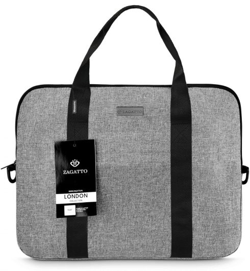 Geantă gri pentru laptop de 15,6 inci, poliester, nylon