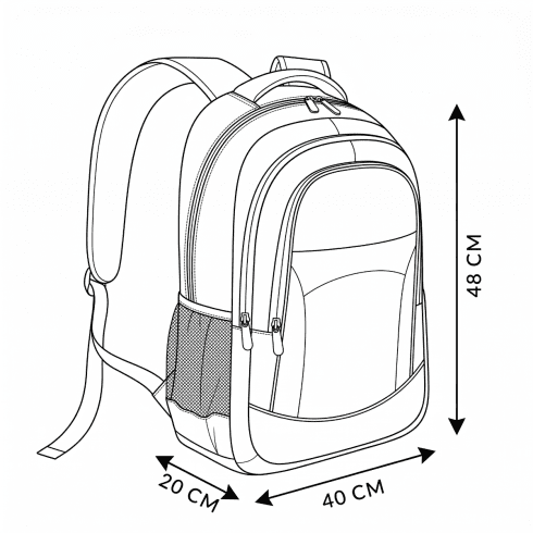 Rucsac negru ergonomic cu spate ventilat ZG700