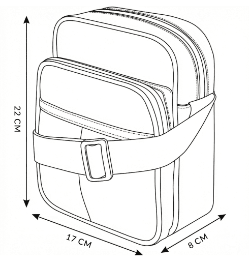 Geanta crossbody practica Zagatto® din, negru, cu curea de umăr ajustabilă ZG706