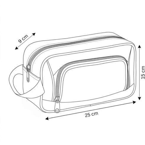 Geantă cosmetică neagră cu fermoar, ZG730