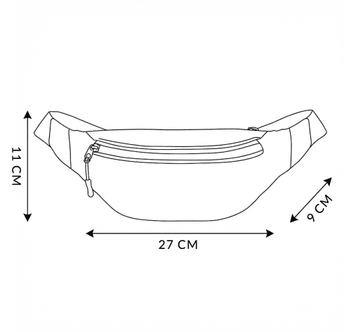 Borsetă sport pentru talie cu dungi reflectorizante, neagră, “On the Move” ZG748