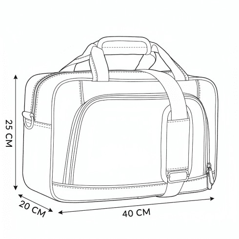 Geantă de călătorie 40x25x20 cu piciorușe de protecție și sistem de prindere pe troler ZG762
