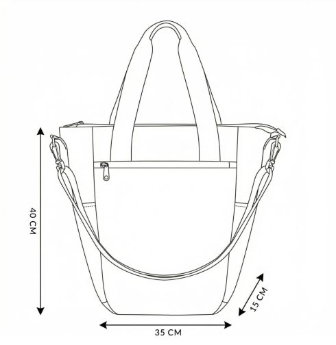 Geantă de tip shopper pentru femei, neagră, cu curea de umăr, ZG839