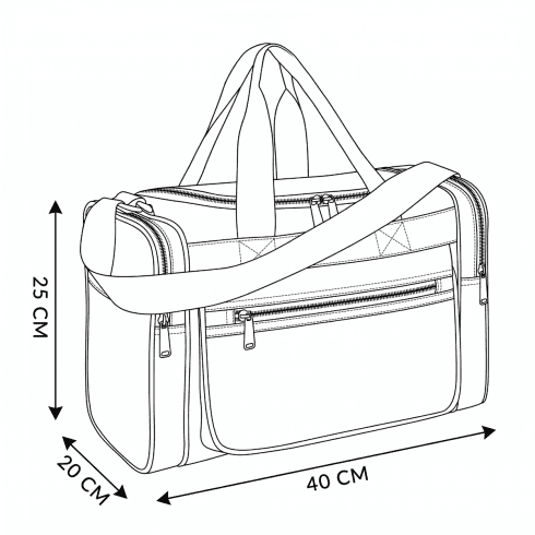 Geantă de călătorie pentru avion, neagră 40x20x25 ZG849