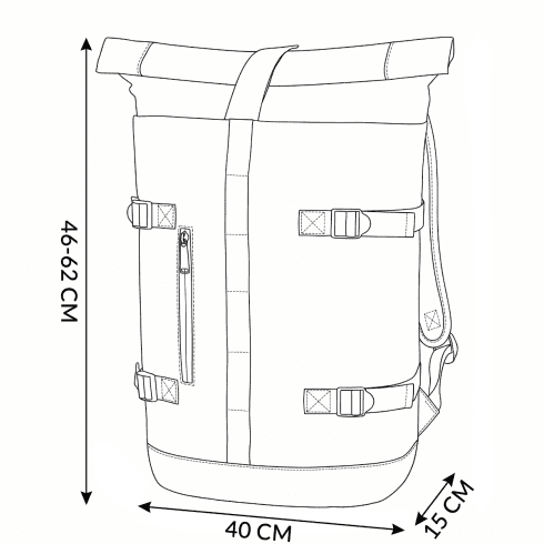 Ghiozdan pentru bicicletă, negru, rolltop ZG862