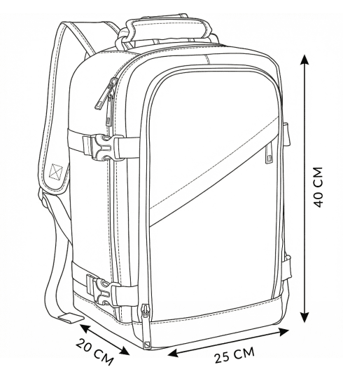 Rucsac de Călătorie 40x25x20 cm – Bagaj de Mână Avion ZG895