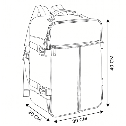 Rucsac de cabină 40x30x20 pentru avion