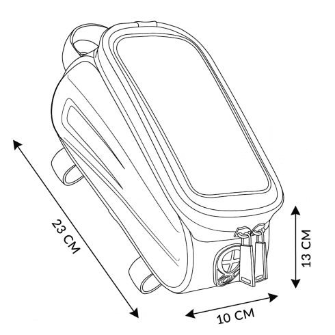 Geantă pentru cadru bicicletă cu suport pentru telefon ZG963