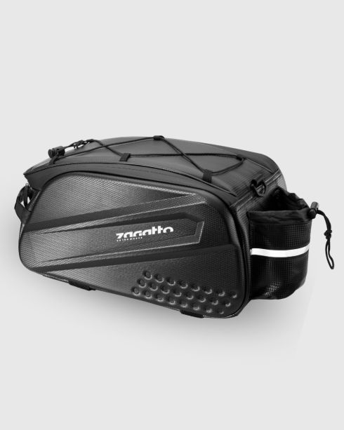 Geantă neagră pentru portbagaj bicicletă, poliester nylon poliuretan, Zagatto